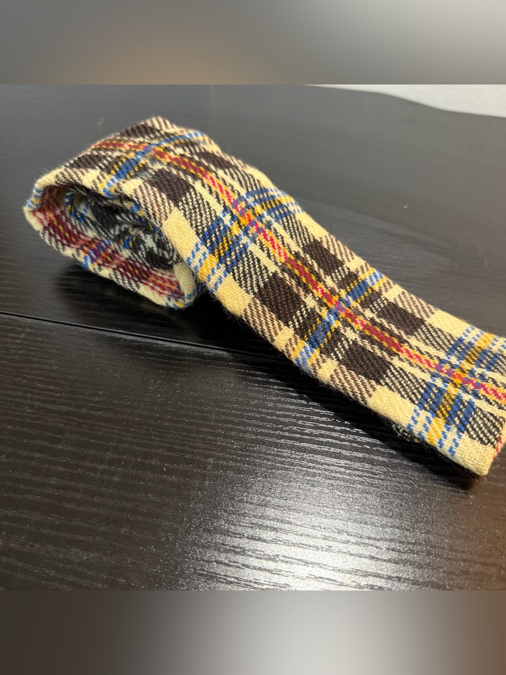 Vintage Rooster All Wool Skinny Tie Plaid Tartan Mod Made In England 70’s 80’s